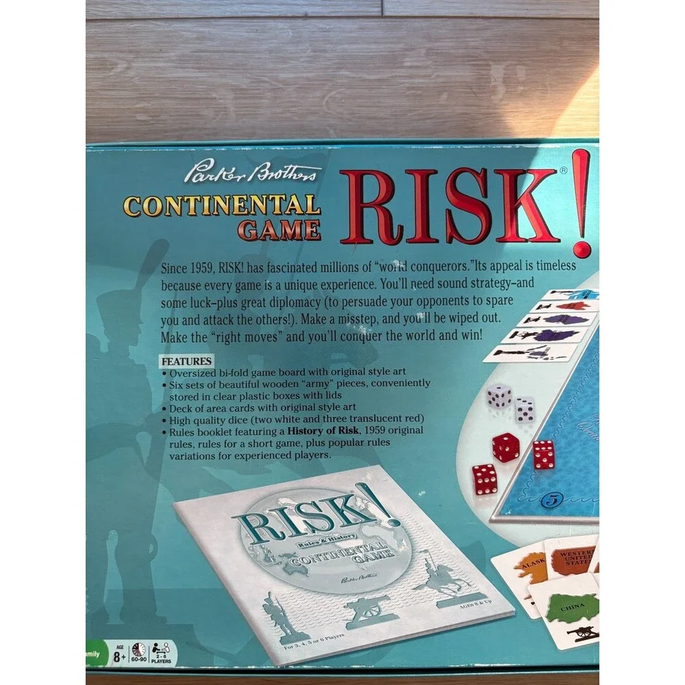 Risk 1959 1st Edition Classic Reproduction Continental Board Game Parker Brother